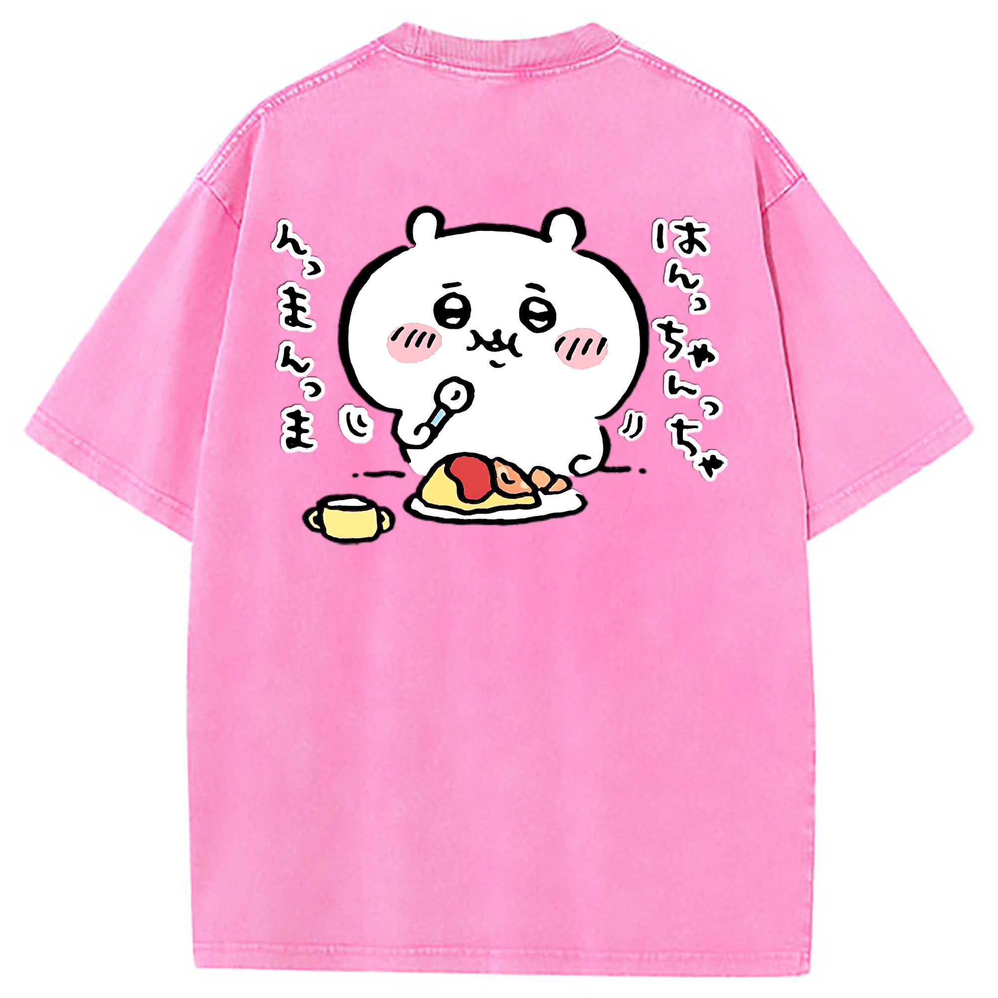 （画像用） ちいかわ ちいかわ Chii-kawa chiikawa 綿100% ヴィンテージ風 半袖Tシャツ（背面プリント）